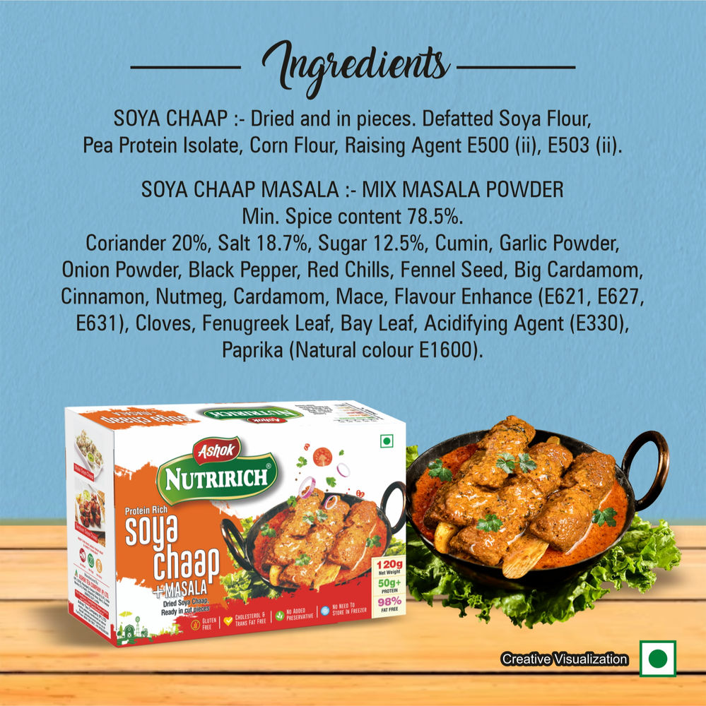 Ashok Nutririch Soya Chaap 120g (Pack of 2) Zero Maida
