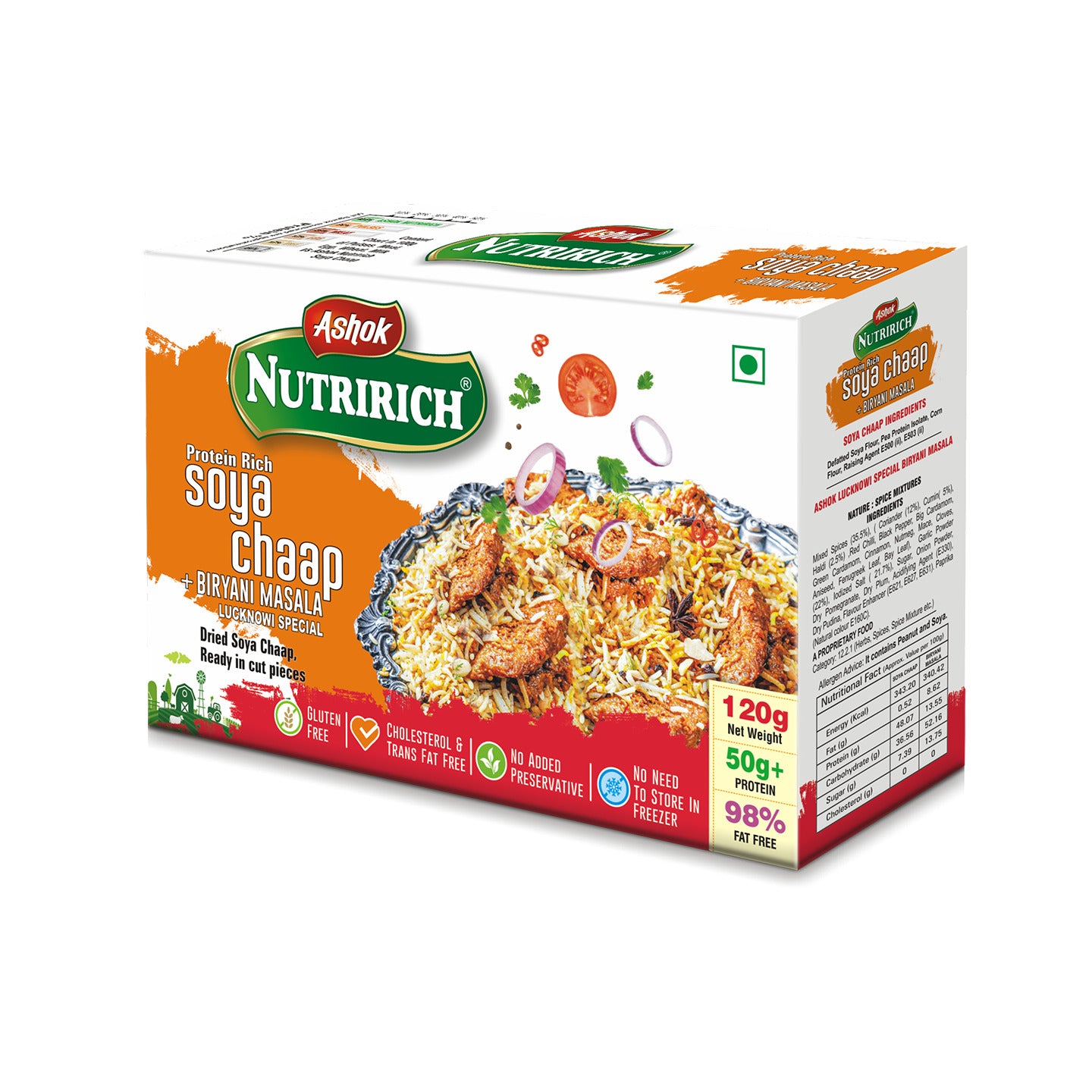 Ashok Biryani Soya chaap 120g Pack of 2 + 120g Malai Soya Chaap Pack of 2 Combo Zero Maida