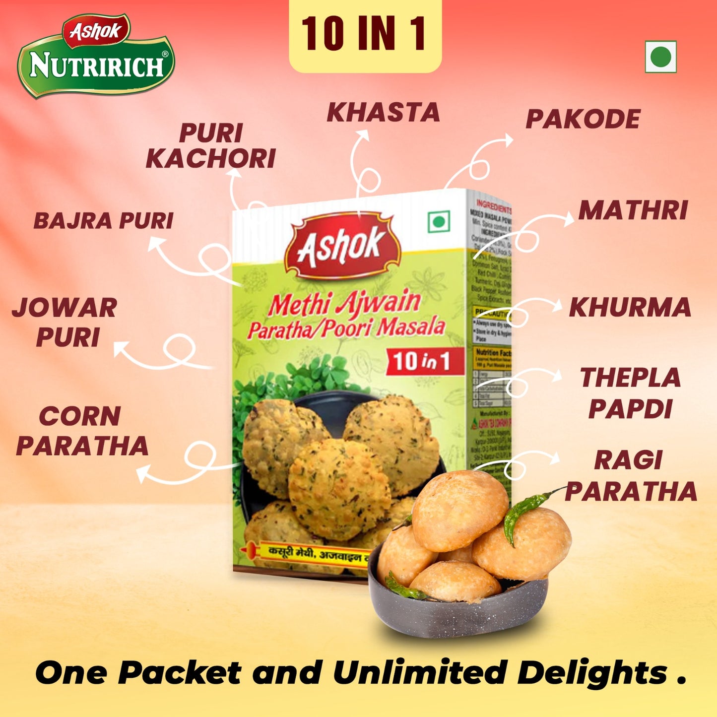Kachori Poori Combo ( Kachori Masala + Poori Masala Mix ) - Pack of 6