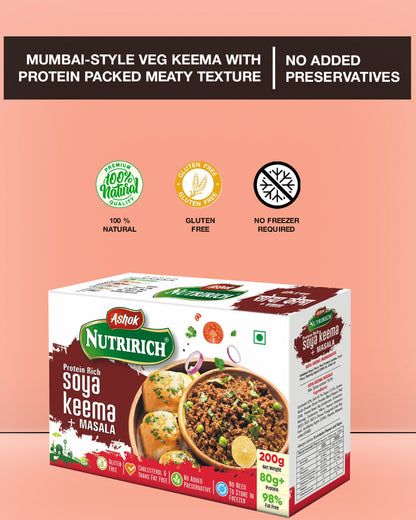 Ashok Nutririch Soya Keema With Keema Masala ,200g (Pack of 2)