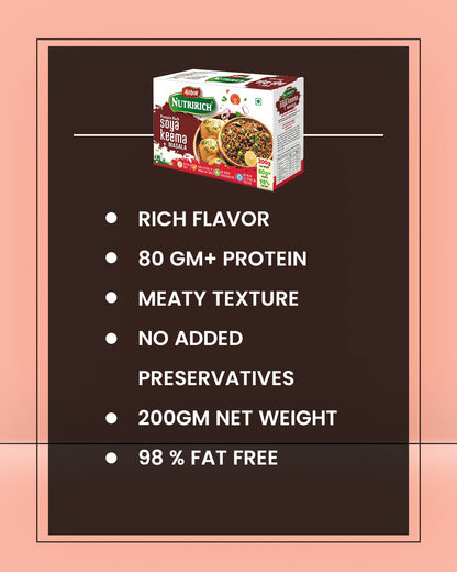Ashok Nutririch Soya Keema With Keema Masala ,200g (Pack of 2)