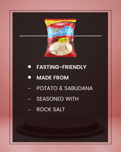 Ashok Fun-N-Fry Aloo Sabudana Falahari Papad(Pack of 10)