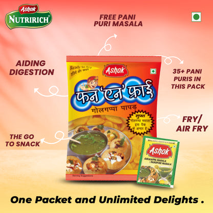 ASHOK NUTRIRICH Funnfry Golgappa/Pani Puri Papad/Panipuri Papad(Pack of 4)