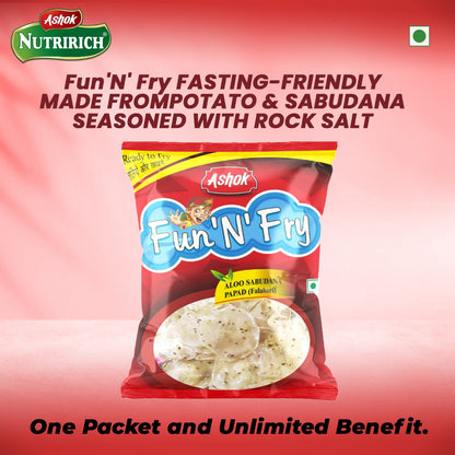 Ashok Fun-N-Fry Aloo Sabudana Falahari Papad(Pack of 10)
