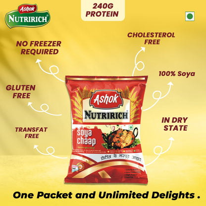 Ashok Nutririch Soya Chaap, 500 gm  Zero Maida