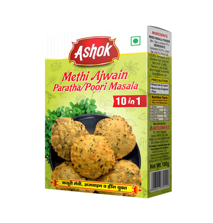 Ashok Kachori Masala 100g Pack of 3 + Methi Poori Masala 100g Pack of 3 Combo